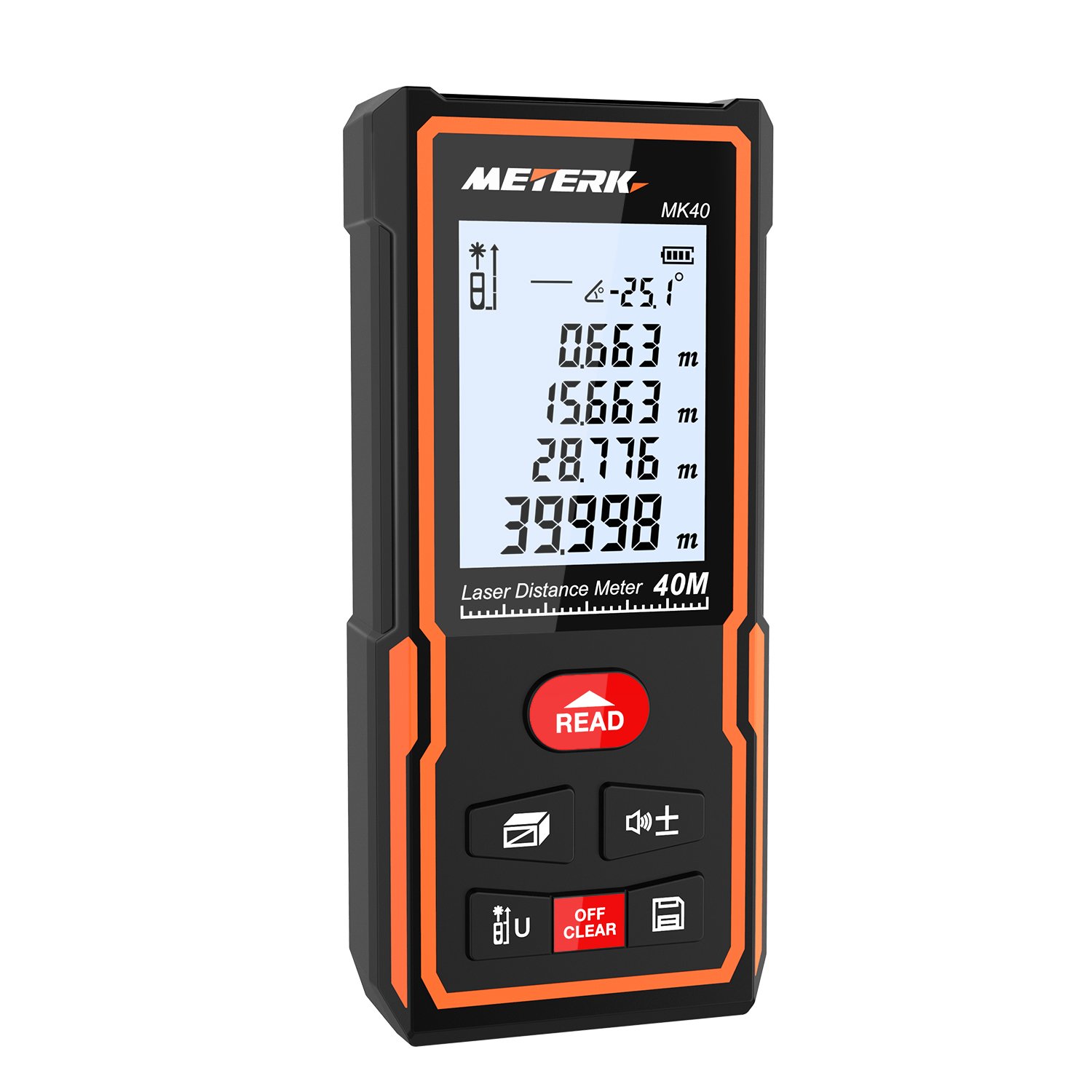 Laser Entfernungsmesser (Messbereich: 0,05-40m) für 19,49€ mit Prime (VGP: >24€)