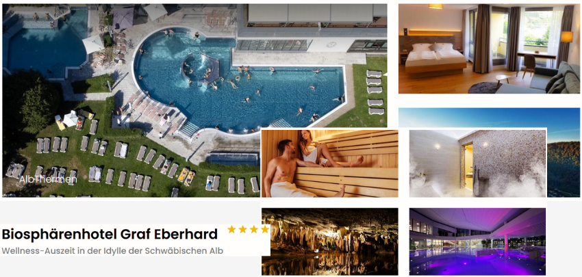 1 Nacht im Biosphärenhotel Graf Eberhard für 45€ - AlbThermen-Zugang, inkl. Frühstück &amp; AlbCard-Vorteile