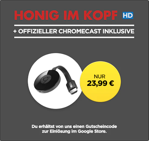 Google Chromecast 2 inkl. "Honig im Kopf" im Stream für 24€