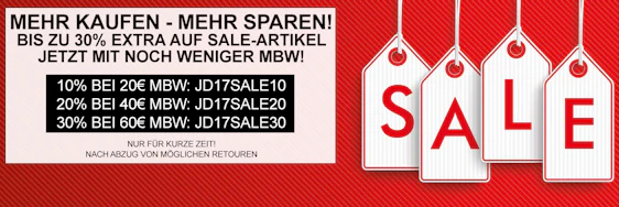 bis zu 30% Rabatt durch Staffelgutscheine bei Jeans Direct