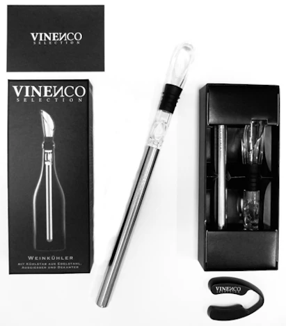 Moderner Design-Weinkühler von VINENCO inkl. Folienschneider zum Kennenlernen für €14,99 statt €19,99 - Originalpreis €39,99