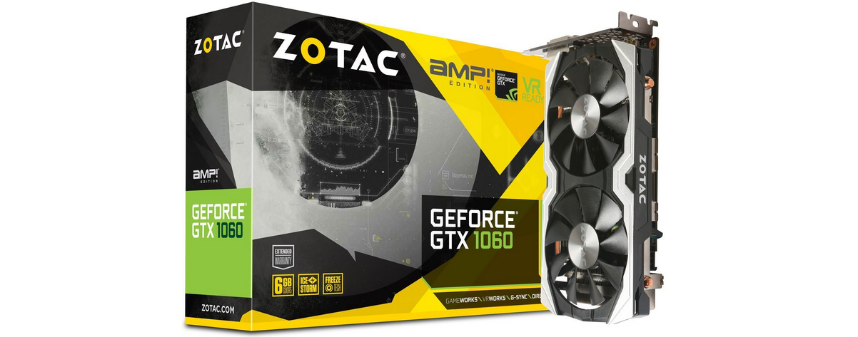 Zotac GeForce GTX 1060 AMP! + Xbox 360-Controller für 267€ - 6GB-Karte mit PCIe 3.0 x16