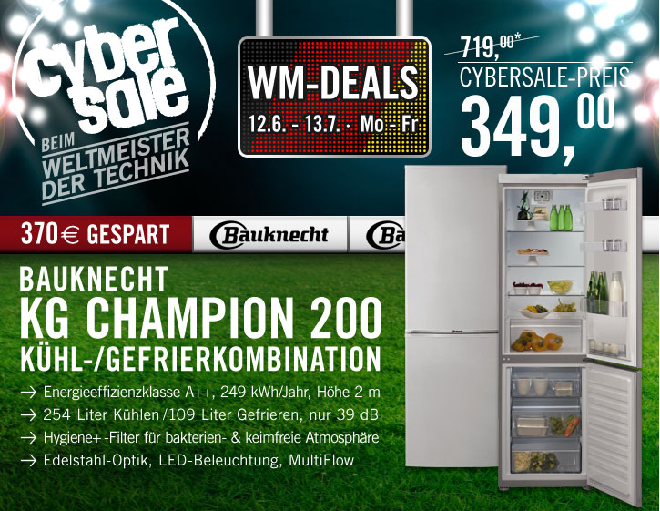Bauknecht KGN Champion 200 Kühl-/Gefrierkombination für 379€