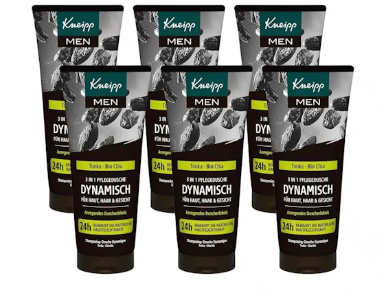 Kneipp MEN 3 in 1 Dynamisch Pflegedusche 6x200ml für 12,90€ (statt 16,48€)