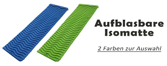 Aufblasbare Isomatte in Blau / Grün bei nur 25,42€ statt 33,9€