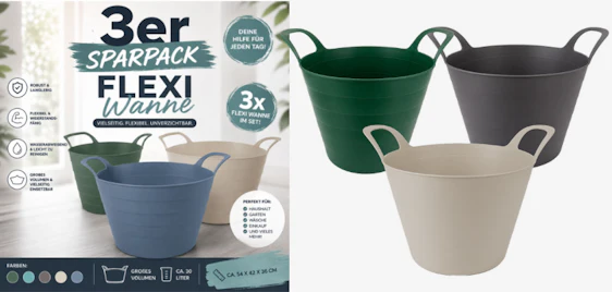 Ordnungshelfer für Haus & Garten! 🧺 3er-Set 30 Liter Flexi-Wannen für nur 15€ 🧹