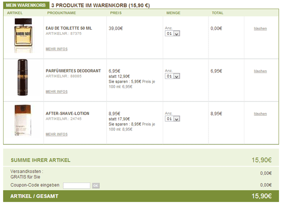 Yves Rocher - 1. Produkt im Warenkorb kostenlos