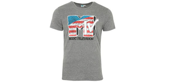 MTV American Flag Shirt für 6€ - T-Shirt für 90er Kids Grau