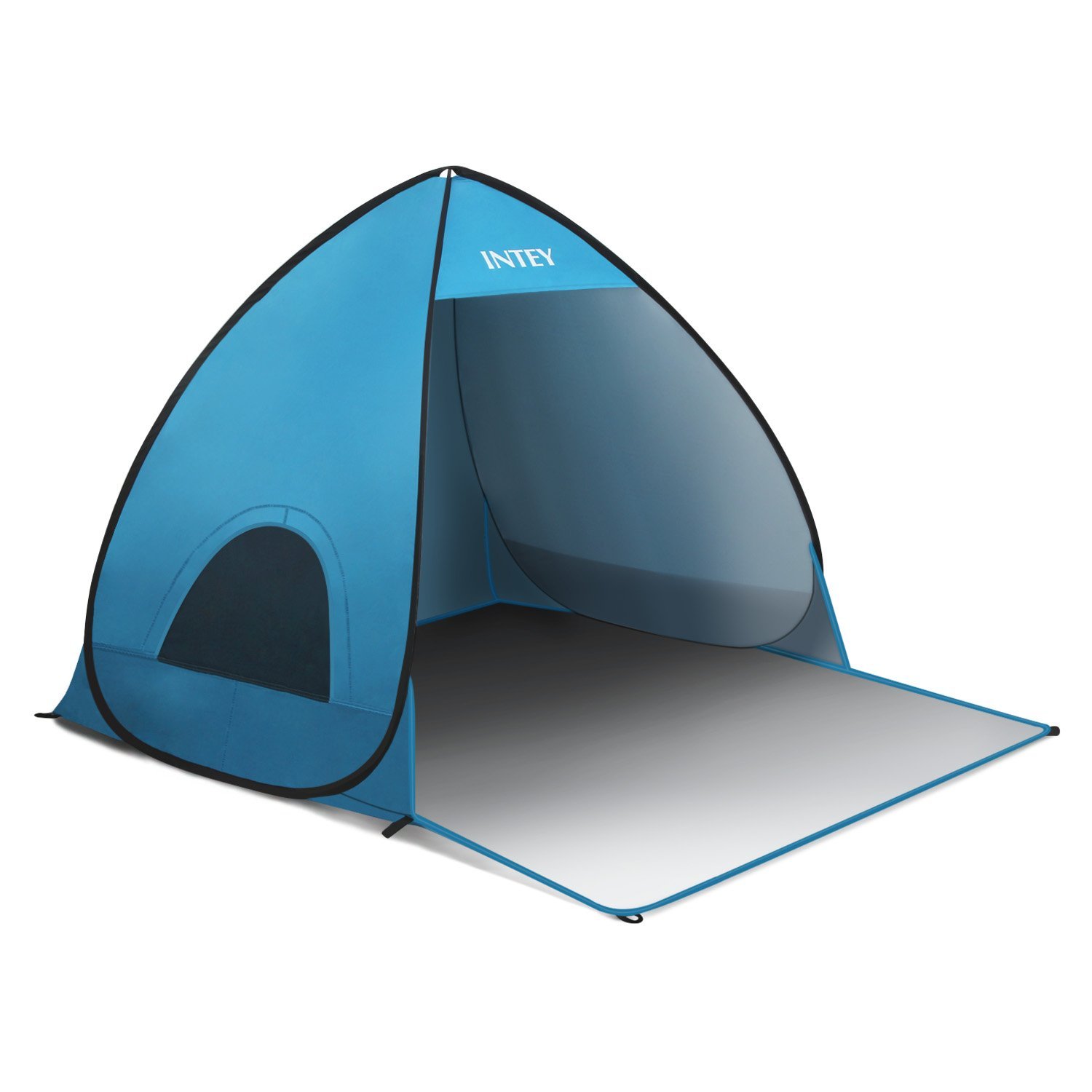 INTEY Strandzelt Tragbare Strandmuschel Pop-up Zelt mit 50+ UPF Schutz für Sonnenschutz ( Blau)