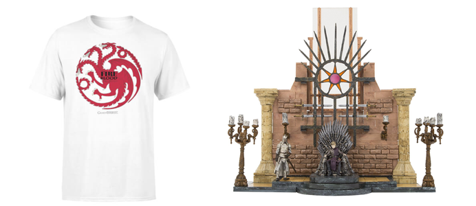 Game of Thrones Targaryen T-Shirt + Bauset "Thronsaal und Eiserner Thron" für 13€