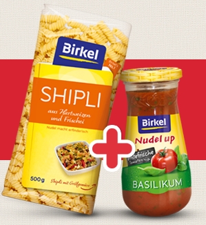 Nudeln inkl. Soße - Gratis Testen von Birke