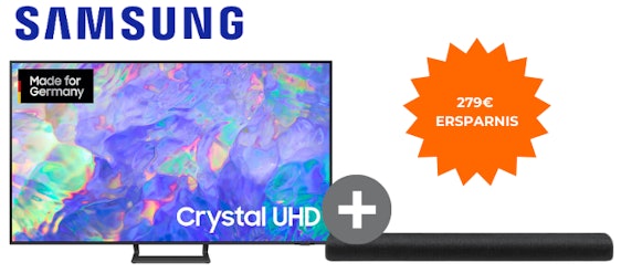 2-für-1! 🤩 Black Weeks bei Samsung: 75" Crystal Smart TV für 1.199€ + gratis Soundbar | 279€ Ersparnis!