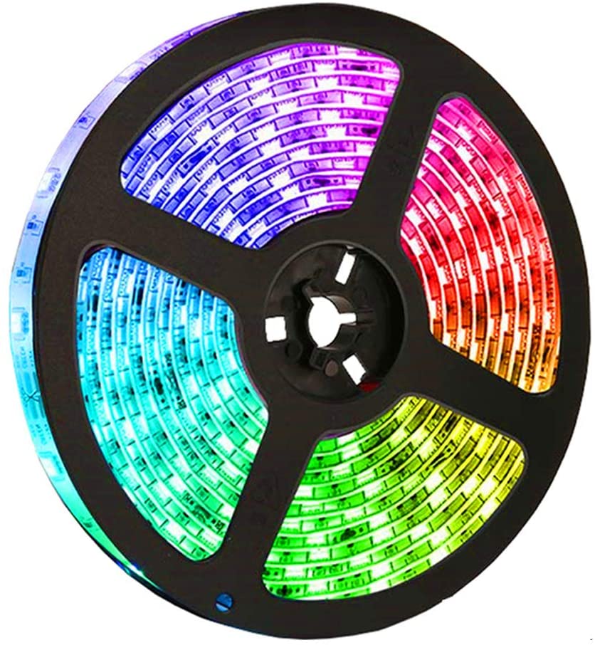 VINGO SMD5050 5M RGB 150 LEDs Band mit 24 Tasten IR Fernbedienung, IP65, 12V 