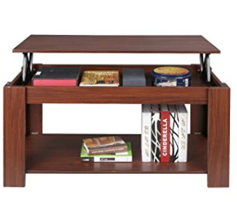 Couchtisch Wohnzimmertisch Beistelltisch Tisch mit höhenverstellbarer Platte 100x50x(48-61)cm (Espresso)