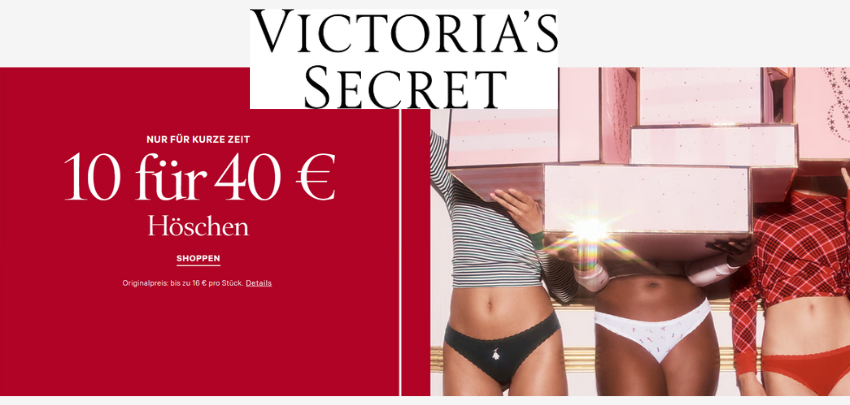 10 Stück Victoria's Secret Schlüpfer für 40€ - 10er-Pack, exklusiv online, viele limitierte Designs