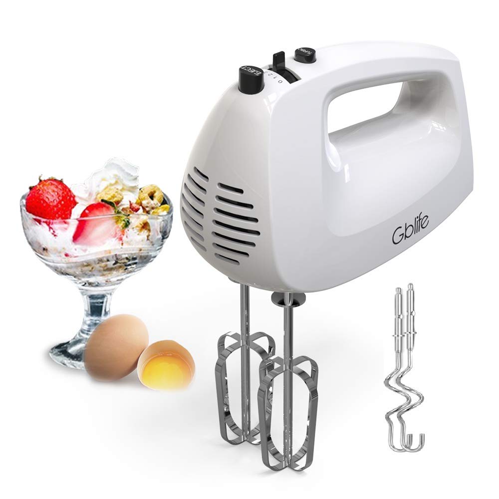 Handrührer Handmixer mit 5 Geschwindigkeiten Elektrischer Handrührgerät für Kitchen-Weiß