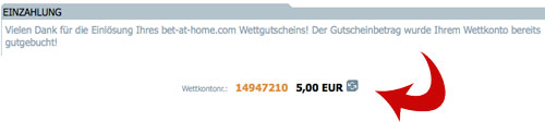 5€ bet-at-Home Guthaben per SMS