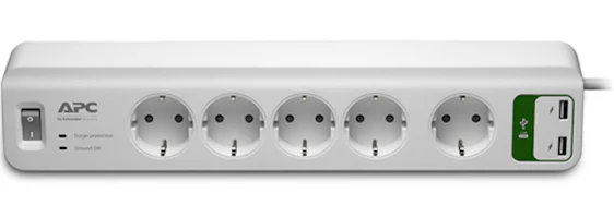 APC Essential SurgeArrest (PM5U-GR) für 15€ - 5-fach USB Überspannschutz-Steckdosenleiste