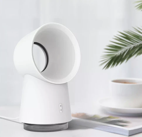 3 in 1 Mini-Lüfter blattloser Desktop-Lüfter Nebel-Luftbefeuchter mit LED-Licht