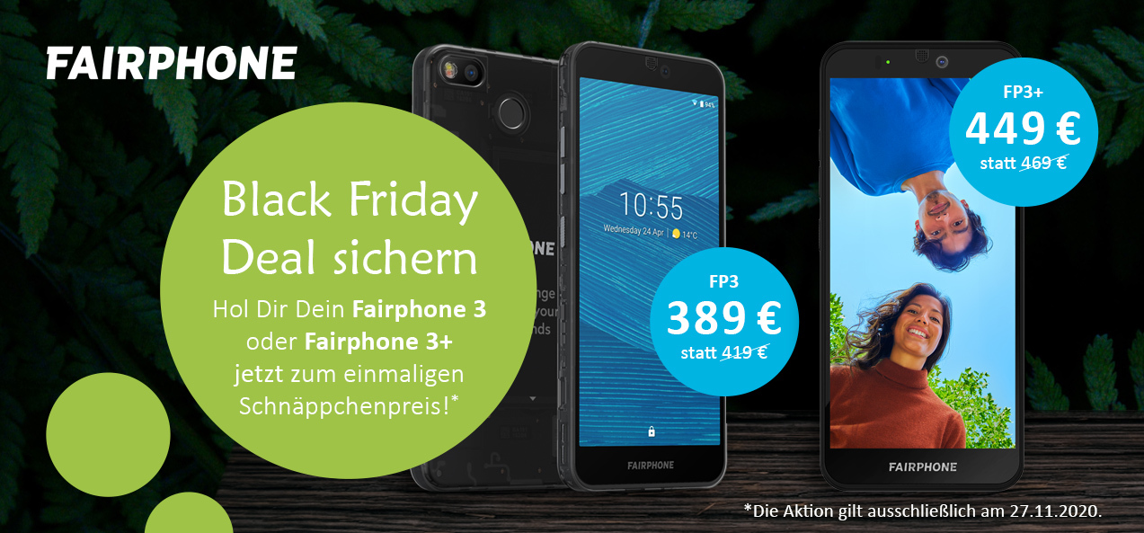Fairphone 3+ und 3 ab nur 389€ am Black Friday