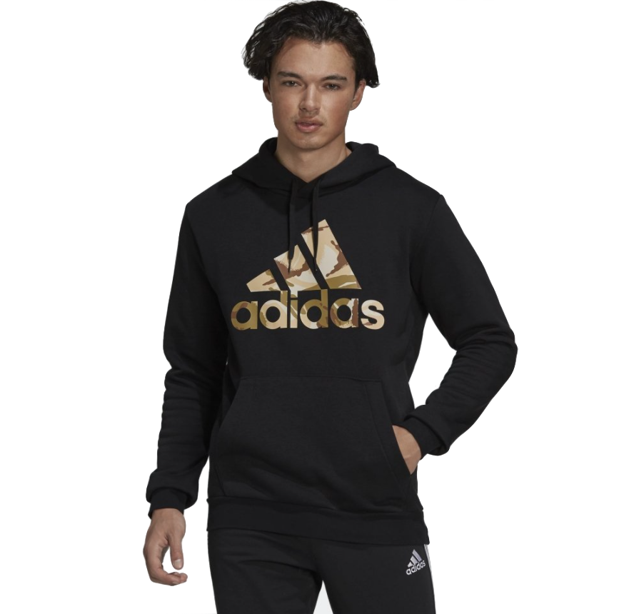 Adidas Essentials Fleece Hoodie für 39€ – Kapuzen-Pulli für Herren mit Camo-Print