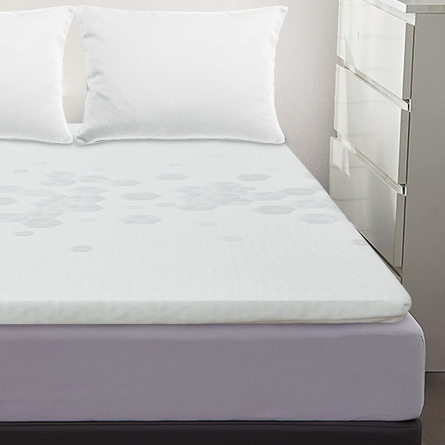 NYMPHS Matratzentopper 90x200 mit Matratzen-Memory-Schaum &amp; weichen Strickstoffen