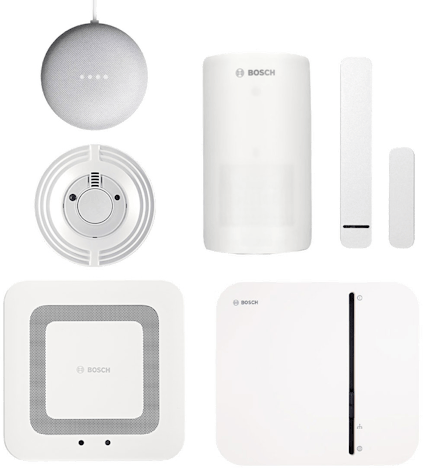 Bosch Smart Home Starter-Set Sicherheit + Google Nest Mini + Bosch Twinguard für 250€