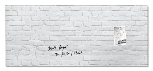 Sigel GL244 Glas-Magnetboard / Magnettafel / Whiteboard artverum Design White-Klinker (130 x 55 cm) für 214,16€