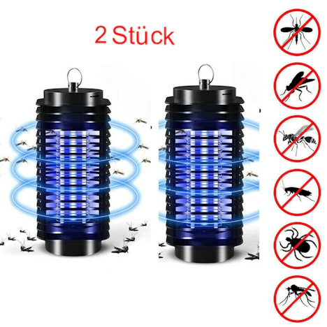 2 Stück Elektrisch UV Insektenvernichter Fliegenfänger Lampe Insektenschutz