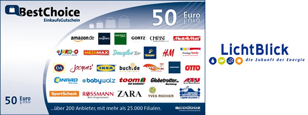Info: Lichtblick entschädigt HGWG-Kunden mit 50€ BestChoice Gutschein