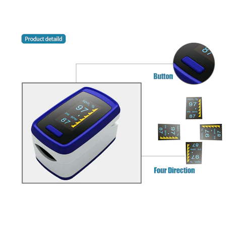 SpO2 Pulsossimetro digitale Display OLED Sensore