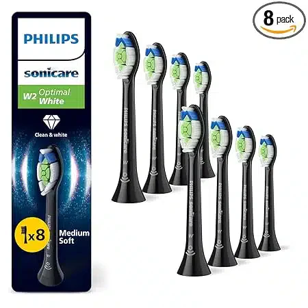 Philips Sonicare W2 Optimal White, Original Ersatzbürstenköpfe, Schwarz, 8er-Pack, HX6068/88