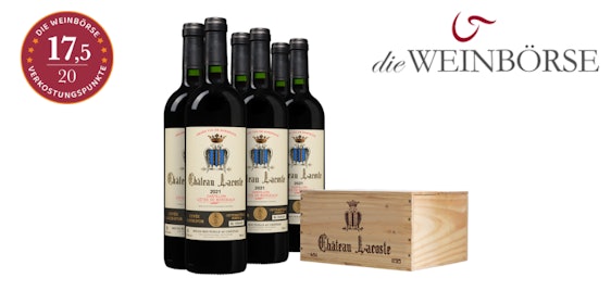 6 Flaschen Bordeaux Cuvée mit Holzkiste für 45€ - Château Lacoste, Merlot und Cabernet Franc