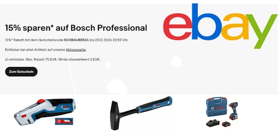 15% Rabatt auf Bosch Professional Werkzeug 🔧👨🔧 z.B. Akkuschrauber, Teppichmesser & vieles mehr