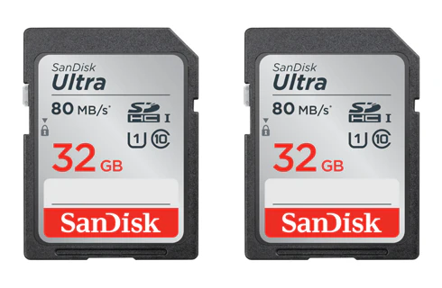 2x SanDisk Ultra 32GB SDHC für 15€ - Class 10 und bis zu 80 MB/s
