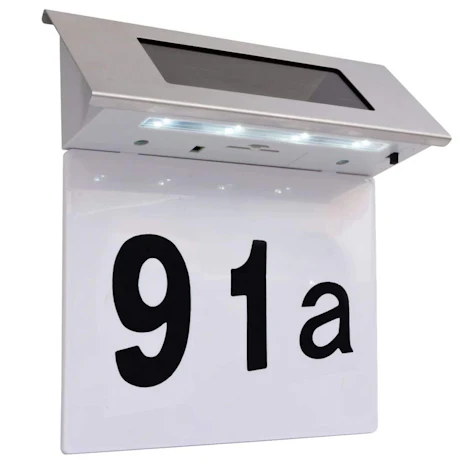 vidaXL Solar LED Hausnummernleuchte Edelstahl
