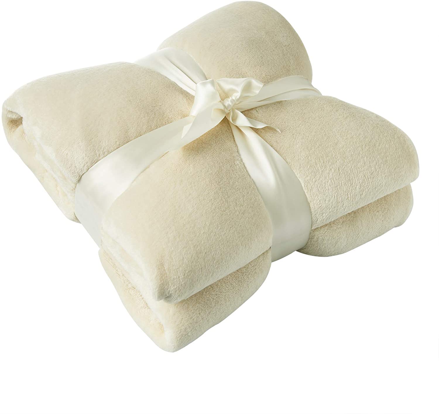 Samtweiche TV-Decke mit Ärmel, 150x180cm Creme