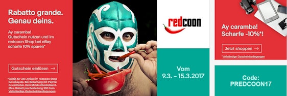 10% Rabatt im Redcoon-Shop bei eBay - bei Zahlung mit PayPal