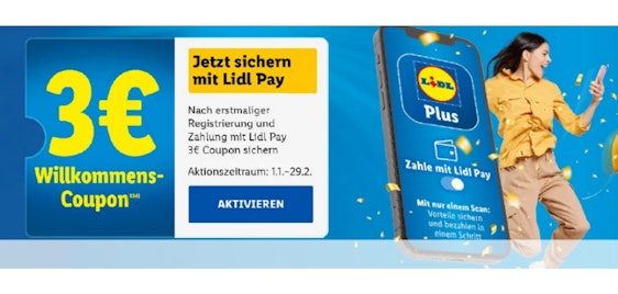 Lidl Pay: Registrieren & 3€-Coupon sichern - für erstmalige Zahlungen