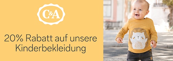 20% Rabatt auf alle Kinder- und Baby-Produkte bei C&A