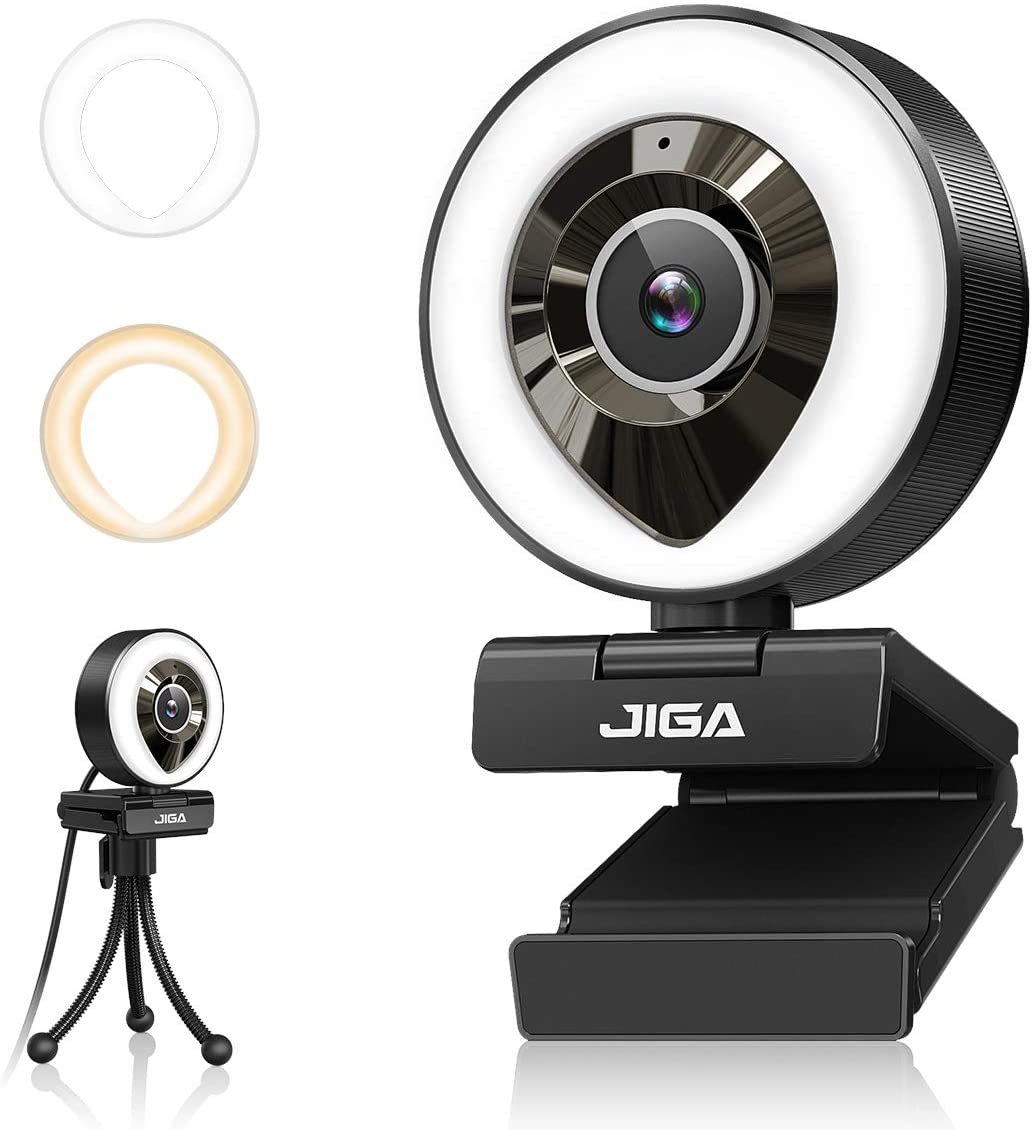 55% off JIGA 1080P HD Webcam mit Mikrofon, Ringlicht für €20.99