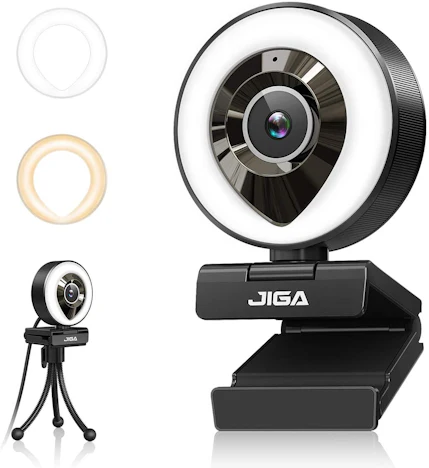 55% off JIGA 1080P HD Webcam mit Mikrofon, Ringlicht für €20.99