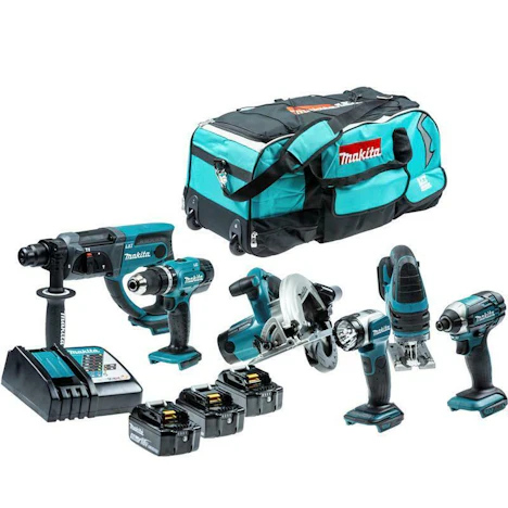 Makita 18V Akku Combo Kit (DHP453Z, DHR202Z, DJV180Z, DSS611Z, DTD152Z, DML802)
