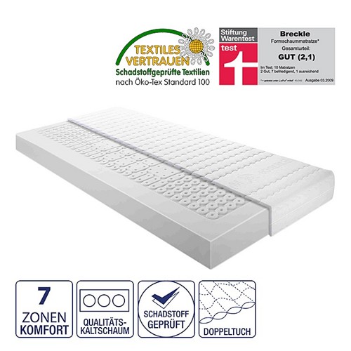 7-Zonen Kaltschaummatratze My Balance 15 Breckle (90 x 200cm - H2, H3 oder H4) für 221€
