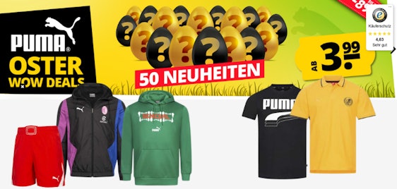 Puma Oster WOW Deals für 4€ - bis 89% Rabatt, ab 60€ gratis Versand, neue Kollektion