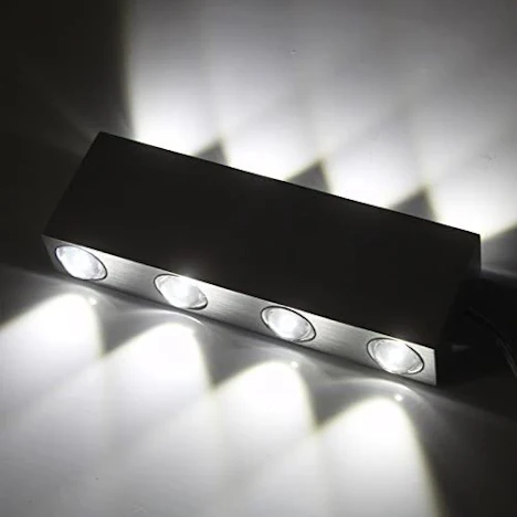 8W LED Wandleuchte Innen Modern Up Down Wandlampe aus Aluminium, Kaltweiß