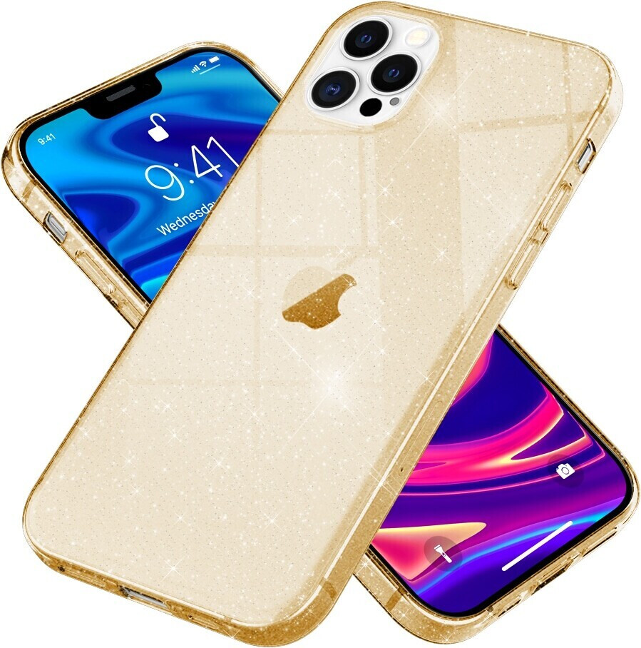 NALIA Glitzer Handyhülle (iPhone 12 Pro Max), Smartphone Hülle, Gold mit 28% Rabatt