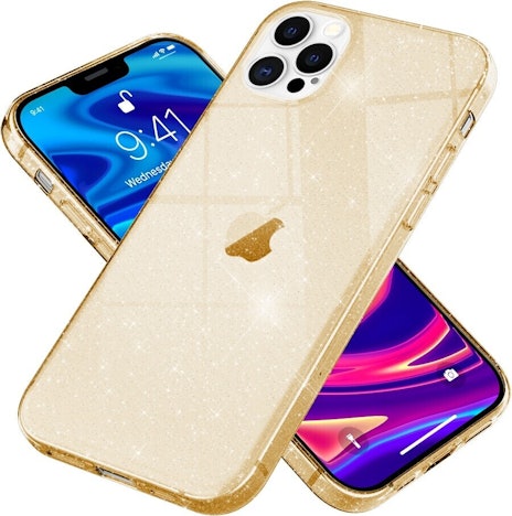 NALIA Glitzer Handyhülle (iPhone 12 Pro Max), Smartphone Hülle, Gold mit 28% Rabatt