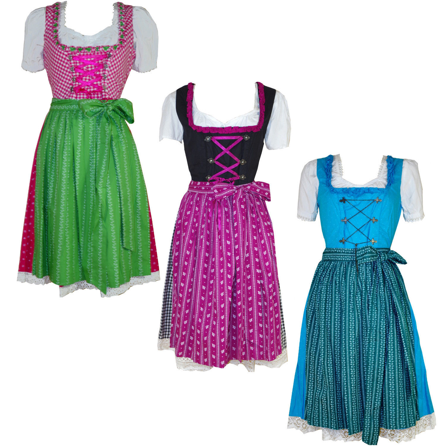Dirndl in drei Variationen in S bis L für 24,90€@ebay