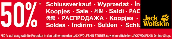 Jack Wolfskin-Ausverkauf – 50% Rabatt auf fast 300 Artikel *UPDATE2*